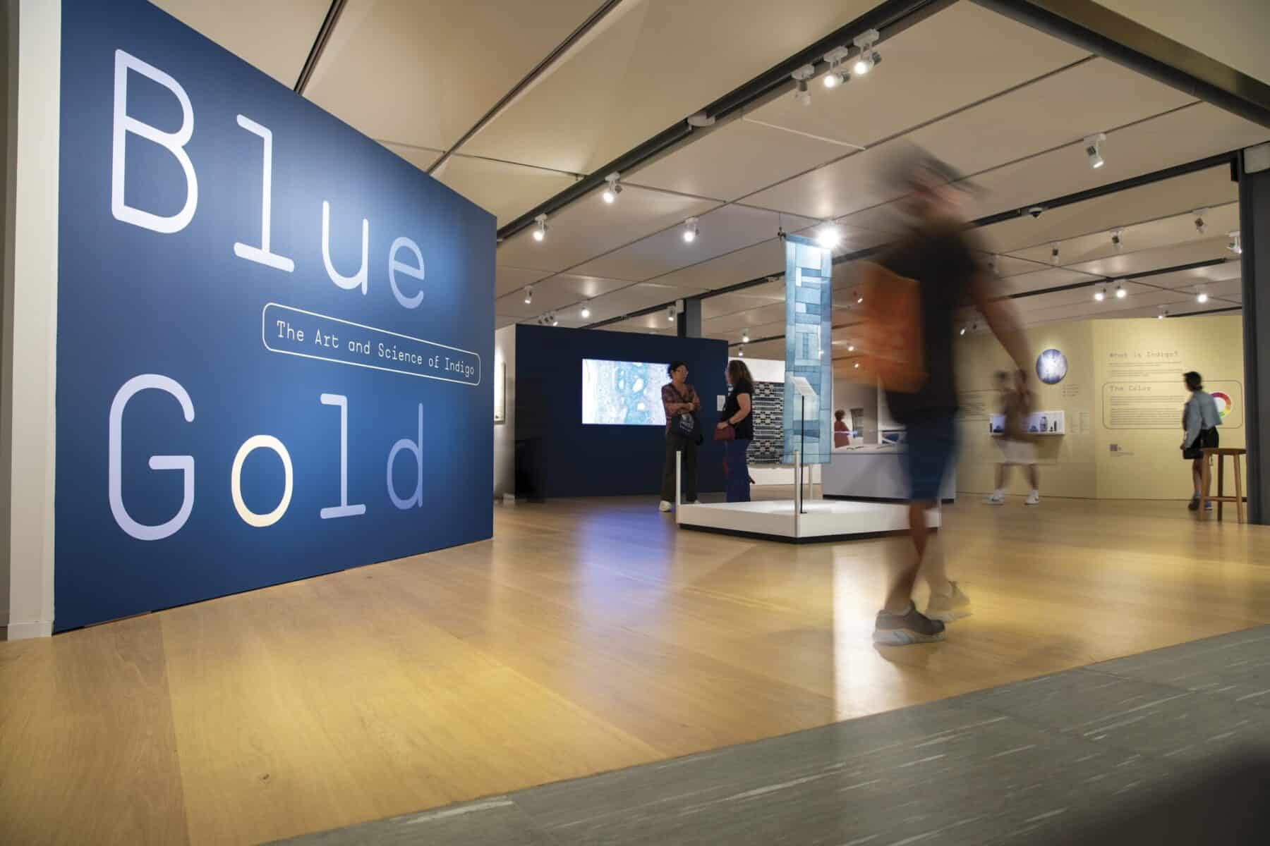 Blue Gold: The Art and Science of Indigo at Mingei International Museum in San Diego, California. Photograph by Ron Kerner.