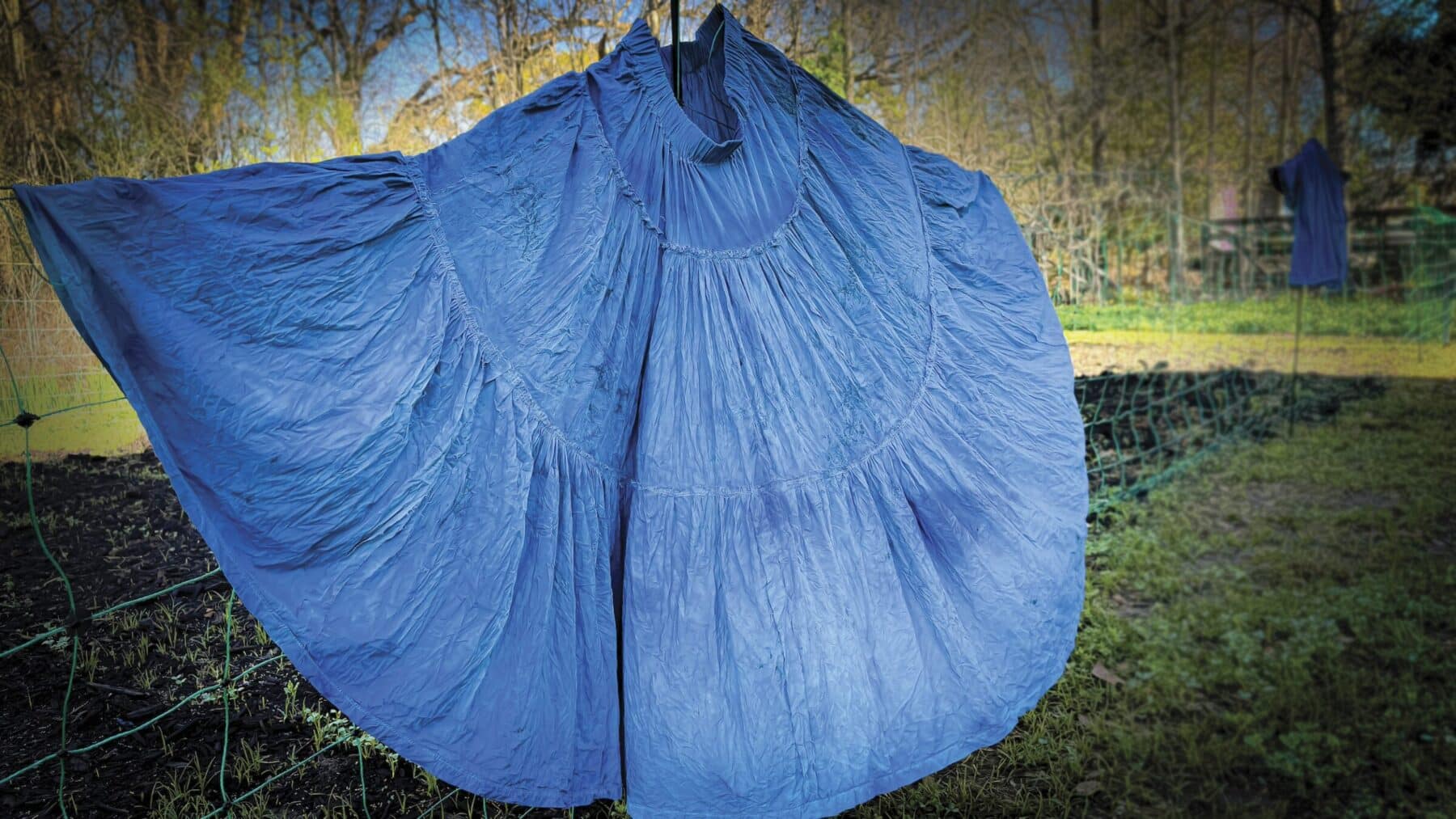 LouAnn Moses’s Ceremonial dress drying at Atelier de la Nature. Photograph by Christopher Just.