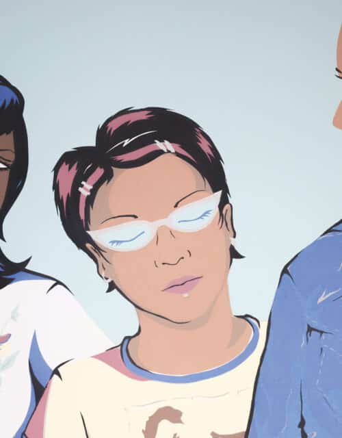 Shizu Saldamando, "Snapshot" (2001), silkscreen, 22 x 30 inches. Courtesy of the Hispanic Research Center, Arizona State University.