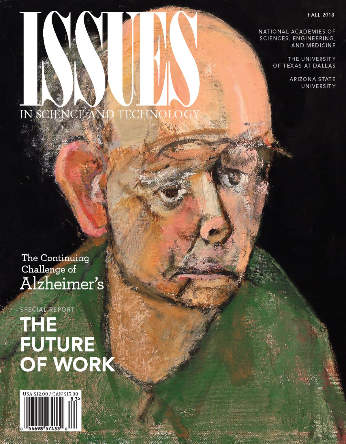 Magazine cover with an elderly man challenged by Alzheimer's