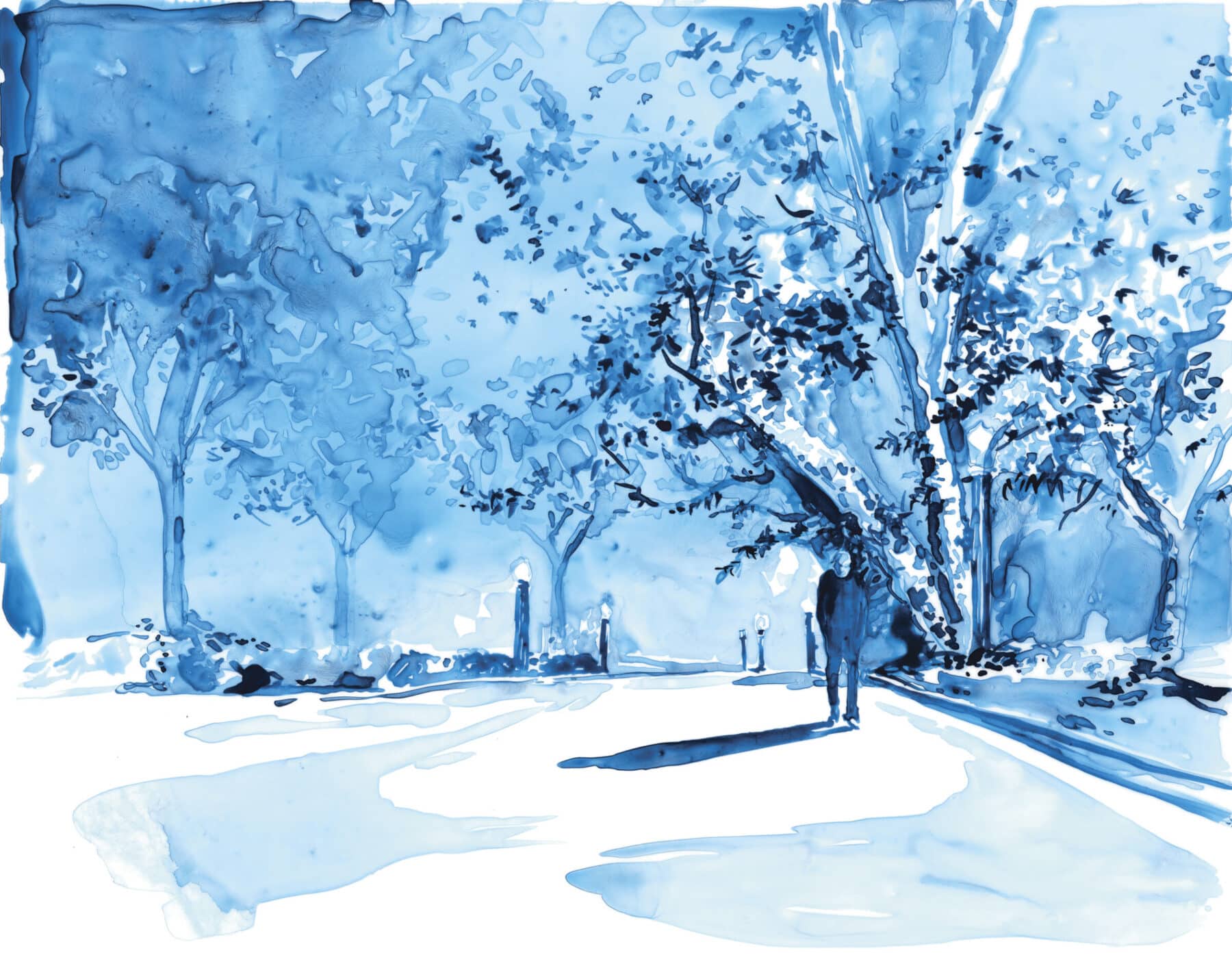 Lia Halloran, WS327, 2021, ink on Dura-Lar, 11 x 14 inches.