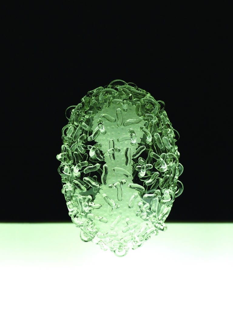 A microscopic image of smallpox