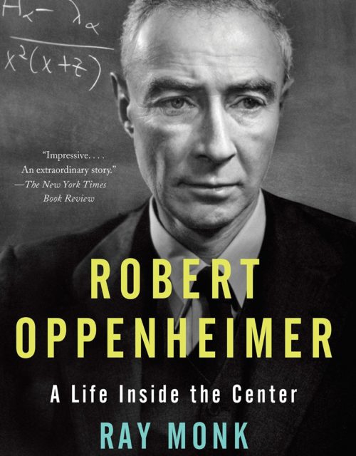A Life Inside the Center book cover with a black and white image of Robert Oppenheimer