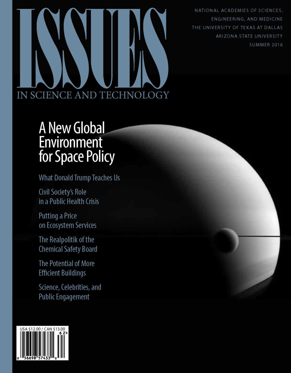 Magazine cover shows a moon orbiting a planet