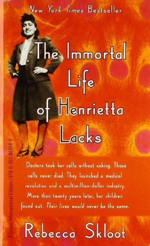 The immortal life of Henrietta Lacks Book cover with a photo of Henrietta